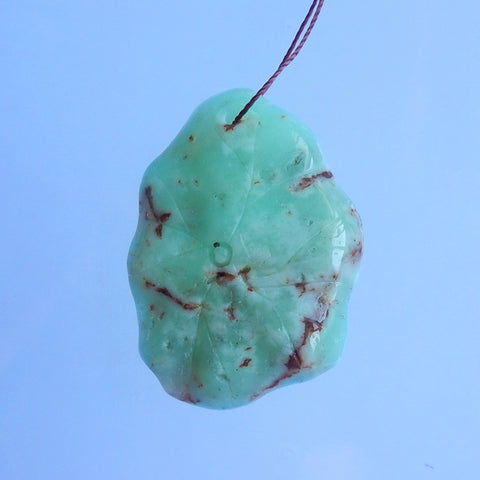 Top quality Chrysoprase Carved Frogs On Lotus Pendant, 40x29x12mm, 11.5g - MyGemGarden