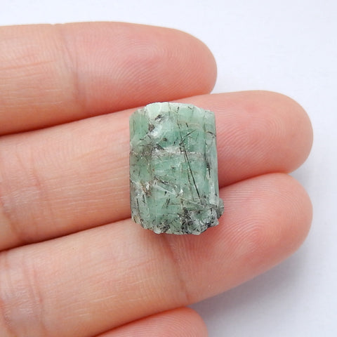 Natural Stone Emerald Green Raw Rough, 14x10x9mm, 3.4g - MyGemGarden