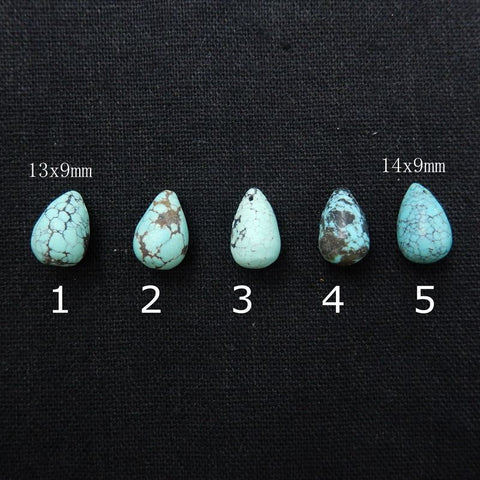 Sale 1pc Natural Turquoise Teardrop Gemstone Pendant Stone, 13x9mm, 14x9mm - MyGemGarden