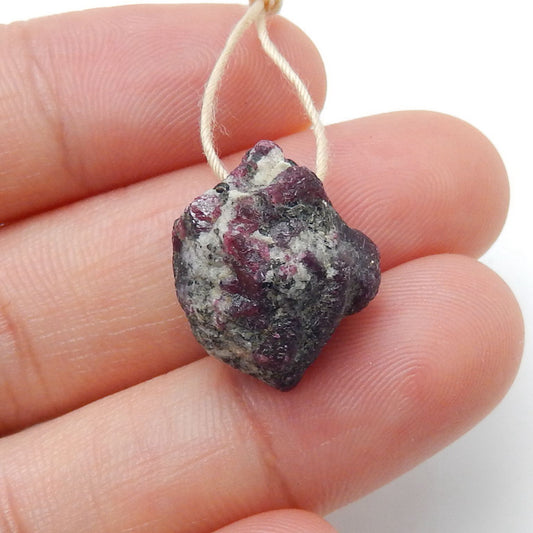 New, Nugget Ruby Gemstone Pendant Bead, Jewelry accessories, 17x13mm, 3.8g - MyGemGarden