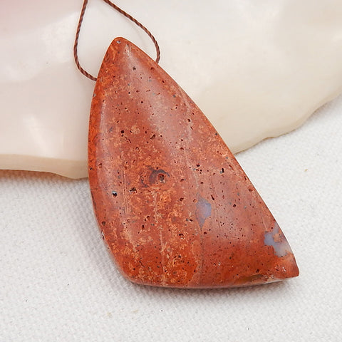 Natural Australia Red Opal Drilled Gemstone Pendant Bead, 52x28x8mm, 14.7g - MyGemGarden