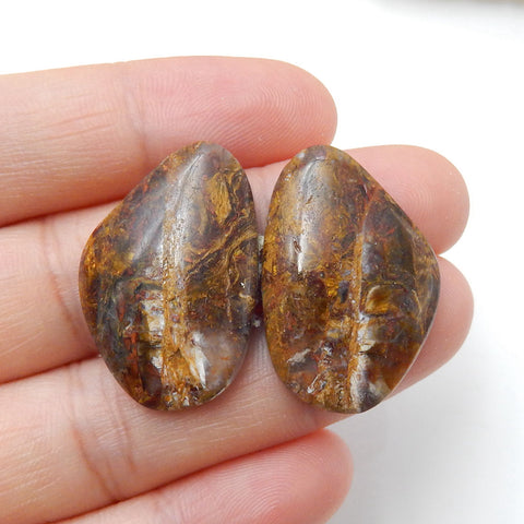 Natural Pieterisite Gemstone Cabochon Pair, 27x18x5mm, 6.7g - MyGemGarden