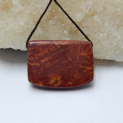 Natural Multi-Color Picasso Jasper Drilled Gemstone Pendant Bead, 30x22x7mm, 9.9g - MyGemGarden