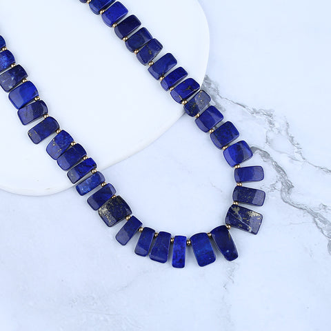 Natural Lapis Lazuli Jewelry Necklace, Adjustable necklace, 1 Strand, 20-30 inch, 55g