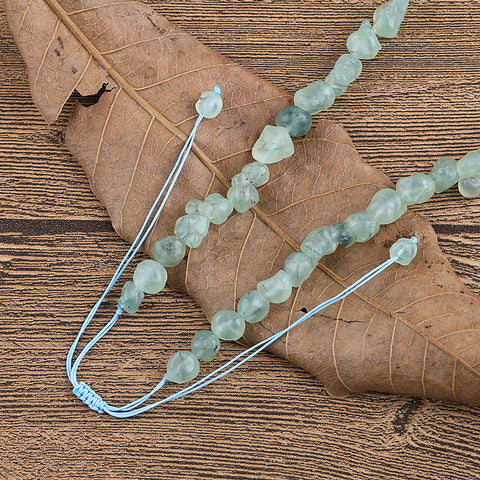 New! ! Natural Prehnite Gemstone Necklace, Adjustable Necklace, 1 Strand, 22-32 inch, 138g