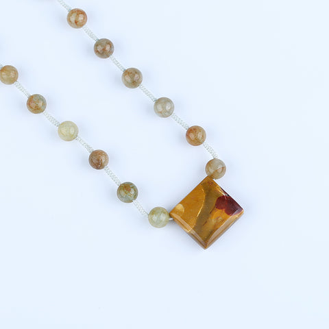 Natural Mookaite Jasper,Blue Aquamarine Gemstone Necklace