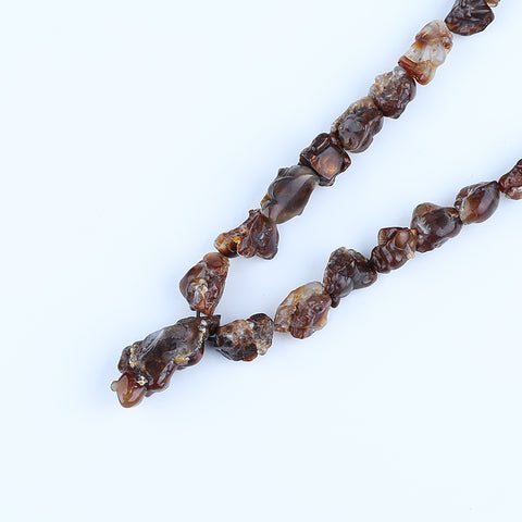 Raw Gemstone Necklaces, Fire Agate Gemstone Necklace, 1 Strand, 22 inch, 76g