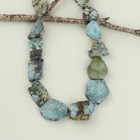 Colliers de pierres précieuses brutes, collier de colliers de pierres précieuses turquoise, collier réglable