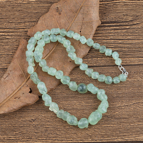 New! ! Natural Prehnite Gemstone Necklace, 1 Strand, 20 inch, 62g