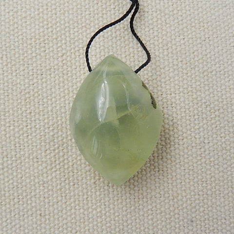 Freeform Prehnite Natural Pendant Bead, 29x21x15mm, 12.8g - MyGemGarden