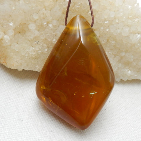 Natural Yellow Opal Gemstone Pendant, Natural Stone Jewelry, 56x39x20mm, 46.9g - MyGemGarden