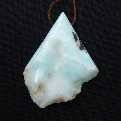 Nugget Larimar Gemstone Pendant, Raw Larimar Pendant, 58x45x10mm, 29.7g - MyGemGarden