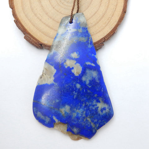 Nugget Lapis Lazuli Material Gemstone Pendant Bead, 67x42x5mm, 21.3g - MyGemGarden