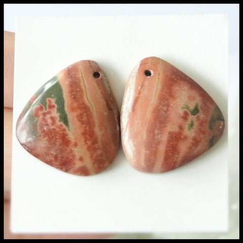 Natural Multi-Color Picasso Jasper Gemstone Earrings Pair 21x19x5mm,6.3g - MyGemGarden