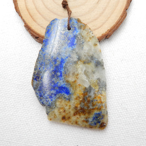 Nugget Lapis Lazuli Material Gemstone Pendant Bead, 59x38x7mm, 23.8g - MyGemGarden