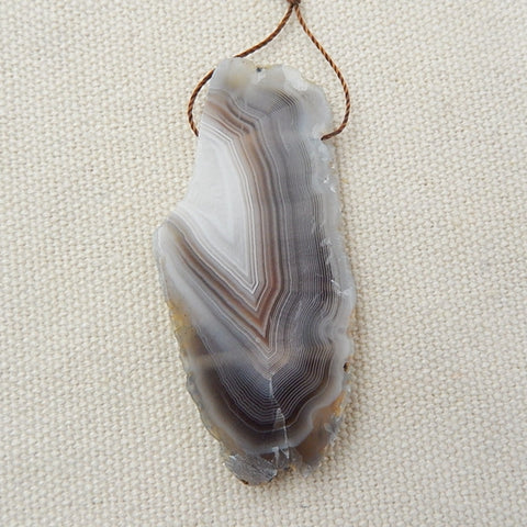 Agate Gemstone Natural Pendant Bead 56x26x6mm, 14.0g - MyGemGarden