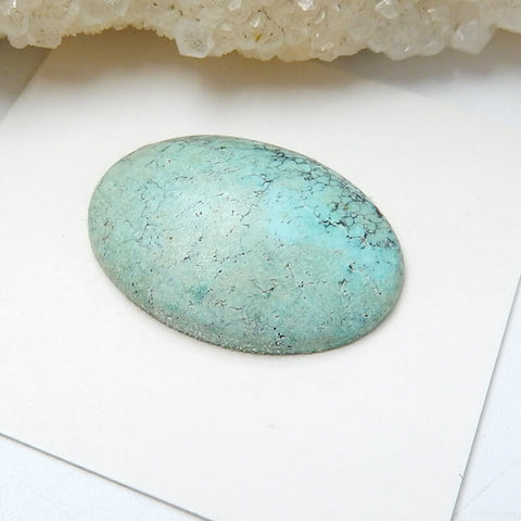 Natural Turquoise Oval Flatback Gemstone Cabochon, 23x17x4mm, 11ct - MyGemGarden