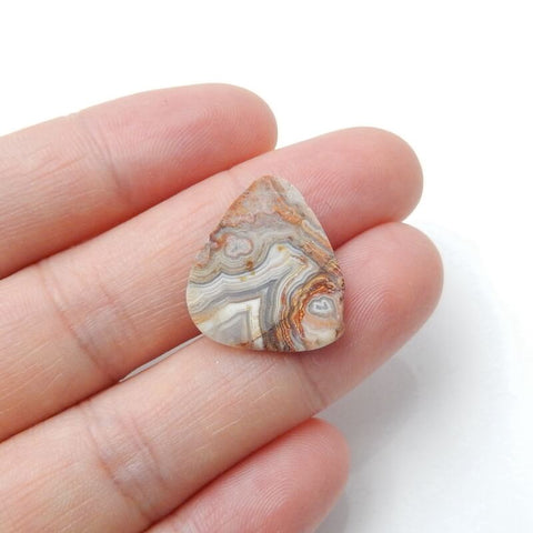 Natural Nugget Crazy Lace Rosetta Stone Gemstone Cabochon, 19x17x3mm, 1.4g - MyGemGarden