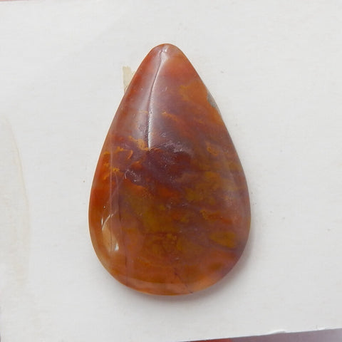 Natural Ocean Jasper Teardrop Gemstone Cabochon, 28x18x6mm, 4.3g - MyGemGarden