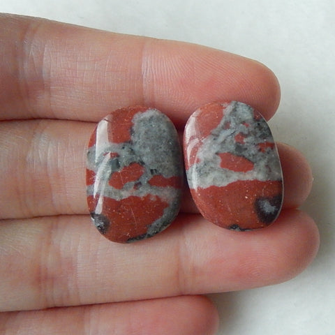 Natural Red River Jasper Cabochon 21x15x3mm,4.1g - MyGemGarden