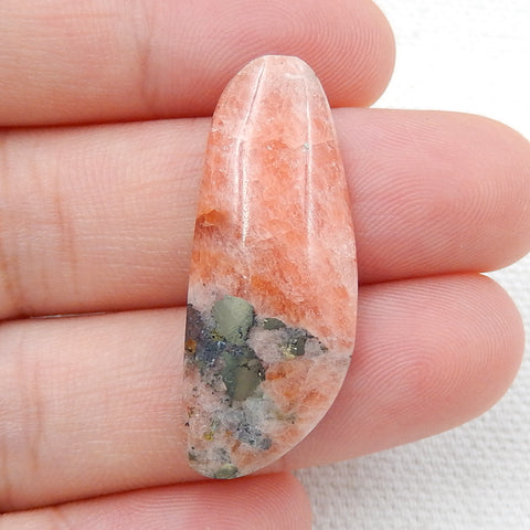 Natural Argentina Rhodochrosite Gemstone Cabochon, 32x13x5mm, 4.8g - MyGemGarden