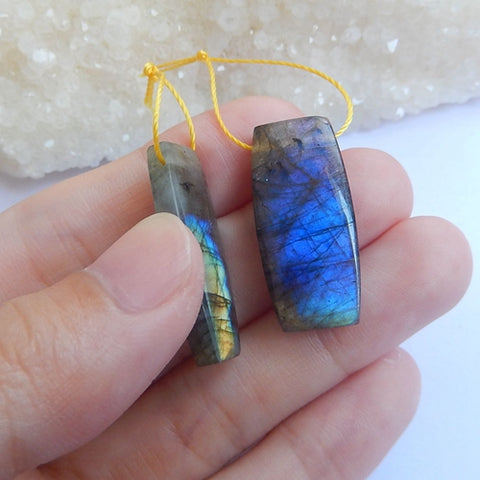 Labradorite Earrings Pair,27x12x5mm,7.07g - MyGemGarden