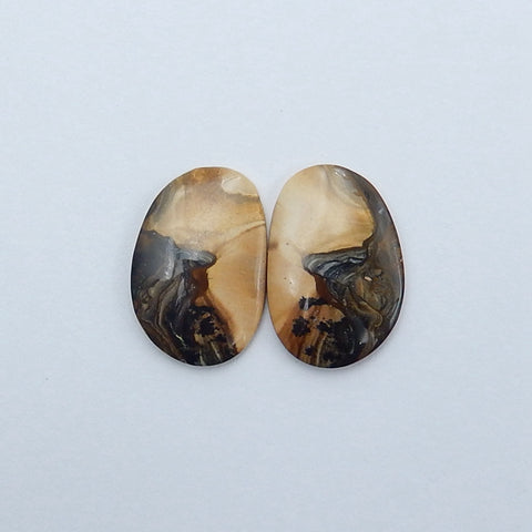 Us Biggs Jasper Cabochon Pair, 20x13x3mm, 2.3g - MyGemGarden