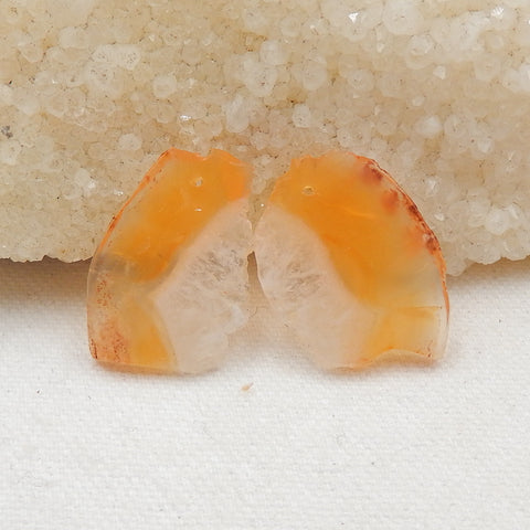 Nugget Agate Earrings Stone Pair, stone for earrings making, 27x21x3mm, 6.8g - MyGemGarden