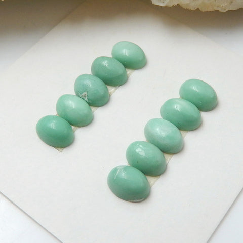 10 PCS Natural Variscite Oval Flatback Gemstone Cabochons, 6x4x4mm, 1.2g - MyGemGarden