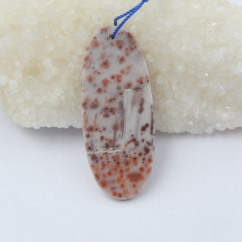 Jasper Gemstone Natural Pendant Bead, 58x24x3mm, 8.91g - MyGemGarden