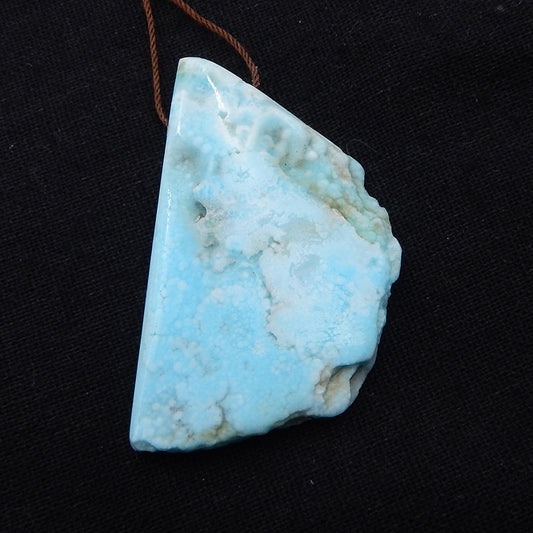 Nugget Larimar Gemstone Pendant, Raw Larimar Pendant, 55x42x7mm, 21.5g