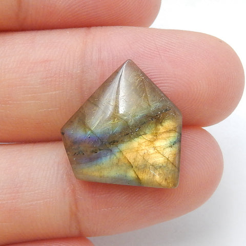 Natural Labradorite Gemstone Cabochon, 16x16x4mm, 1.8g - MyGemGarden