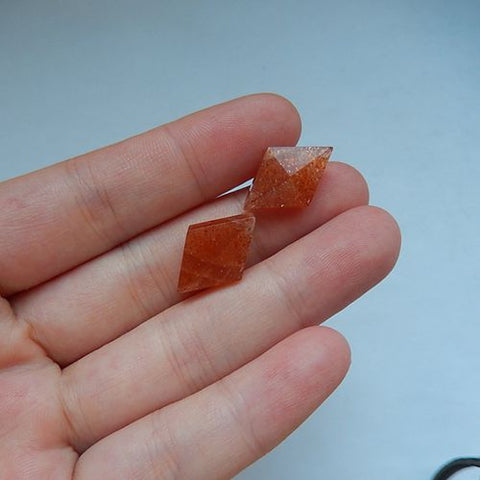 Hot Fashion Sunstone Gemstone Faceted Cabochon Pairs,18x12x7mm,2.7g - MyGemGarden