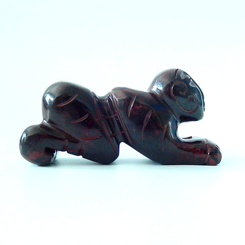 Carved Nephrite Jade Anique Animal Pendant Beads, 78x38x24mm, 102.3g - MyGemGarden