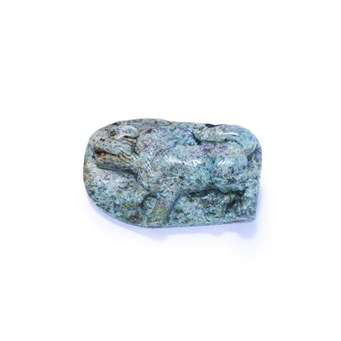 Carved Leapord African Turquoise Cabochon, 57x35x12mm, 34.8g - MyGemGarden