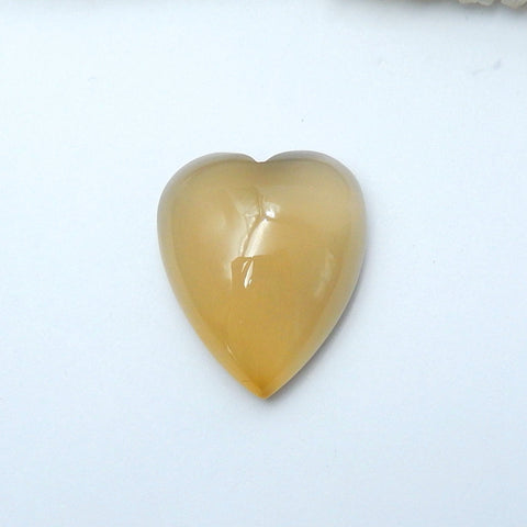 Natural Agate Gemstone Heart Cabochon, 30x25x11mm, 12g - MyGemGarden