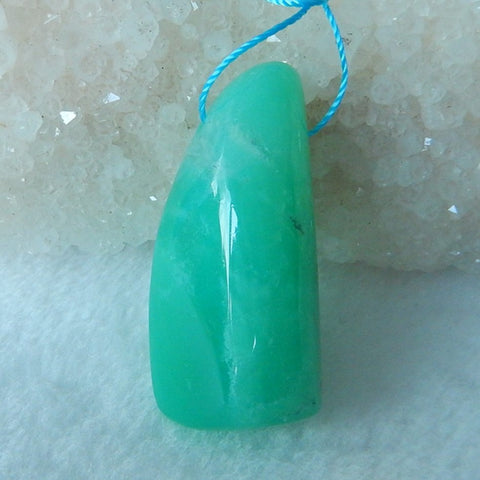 Chrysoprase Gemstone Pendant Bead, 35x16x12mm, 10.4g - MyGemGarden