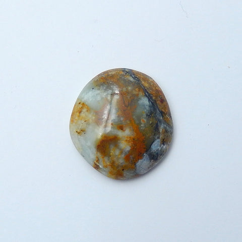 Natural Ocean Jasper Gemstone Cabochon, 26x24x7mm, 5.4g - MyGemGarden