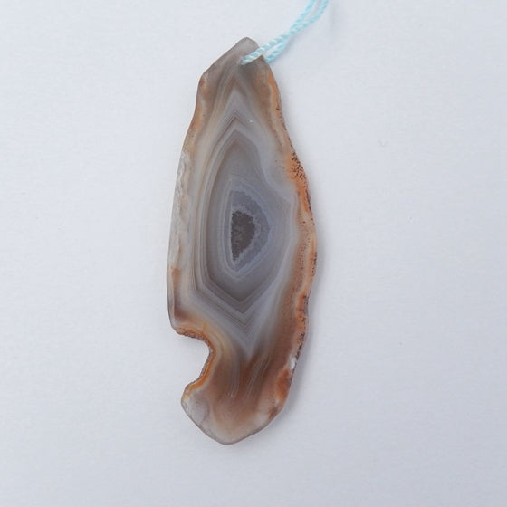 Agate Gemstone Natural Pendant Bead, 58x20x4mm, 9.0g - MyGemGarden