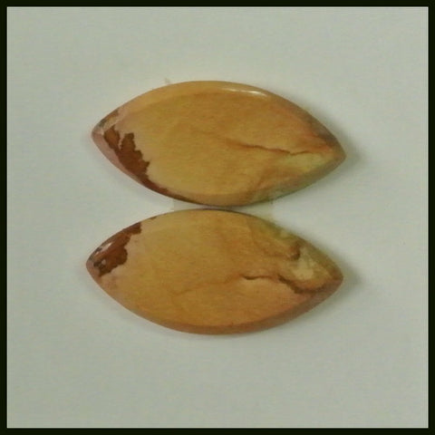 Gift From Natural Mookaite  Jasper Cabochon Pair 20x10x3mm ,2.6g - MyGemGarden