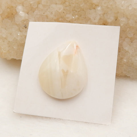 New design Carved M.O.P Gemstone Pear Cabochon, 25x20x5mm, 3.1g