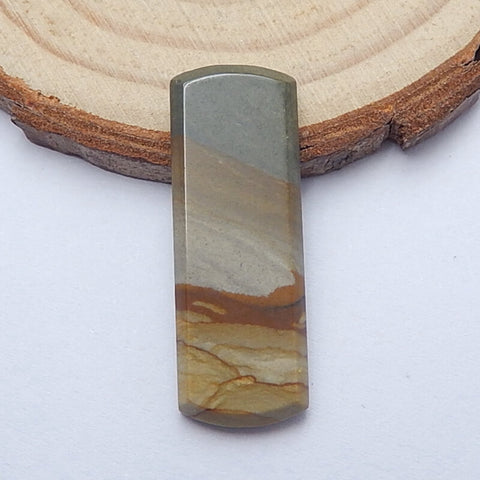 Natural Us Biggs Jasper Rectangle Gemstone Cabochon, 32x12x3mm, 2.9g - MyGemGarden