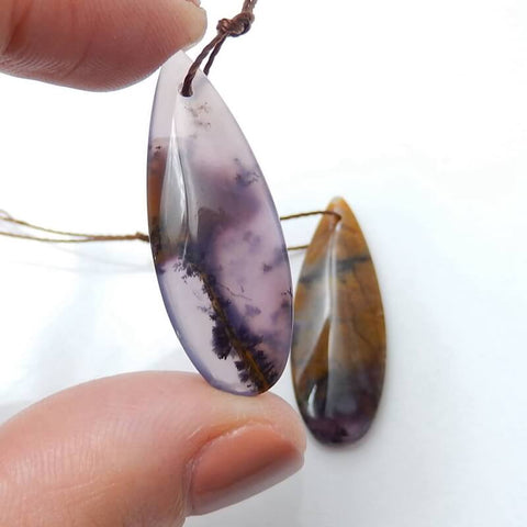 Natural Opalised Tiffany Stone Teardrop Earrings Pair, stone for Earrings making, 33x12x5mm, 5.5g - MyGemGarden