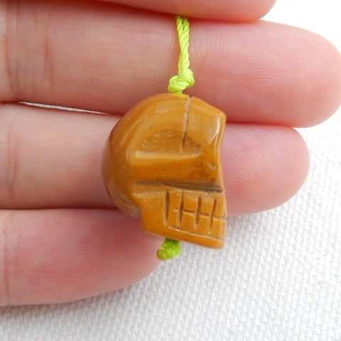 Natural Mookaite Jasper Carving Skull Pendant, 18x15x13mm, 5.2g - MyGemGarden