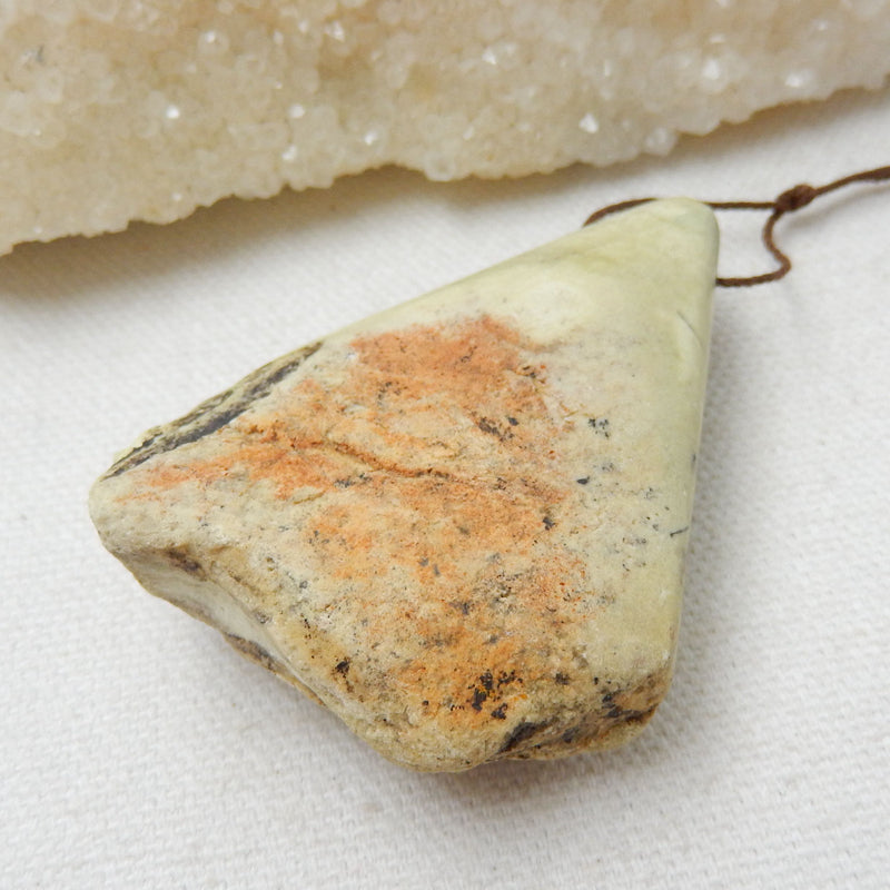 Natural Yellow Opal Gemstone Pendant, Natural Stone Jewelry, 57x40x17mm, 33.6g - MyGemGarden