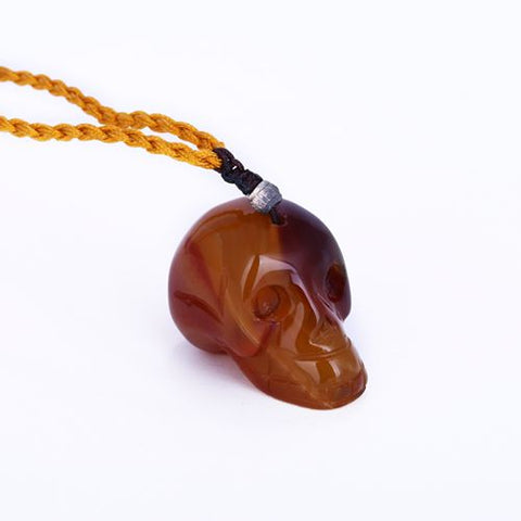 Red Agate Skull Pendant Necklace Online Hot Sale - 37x22x28mm, 28.7g - MyGemGarden