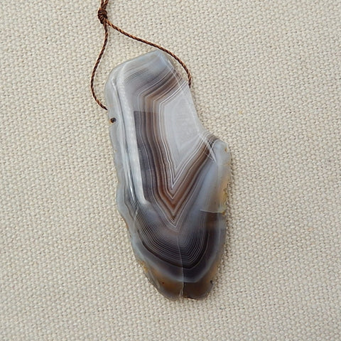 Agate Gemstone Natural Pendant Bead 56x26x6mm, 14.0g - MyGemGarden