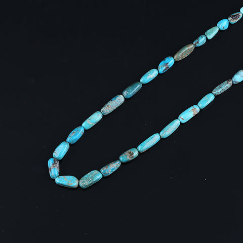 Natural Turquoise Necklace, Turquoise Bead Strands Handmade Gemstones, Adjustable Necklace, 1 Strand, 20-32 inch, 27g