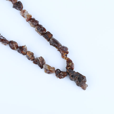 Raw Gemstone Necklaces, Fire Agate Gemstone Necklace, 1 Strand, 22 inch, 76g