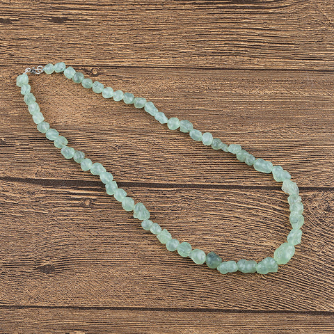 New! ! Natural Prehnite Gemstone Necklace, 1 Strand, 20 inch, 62g